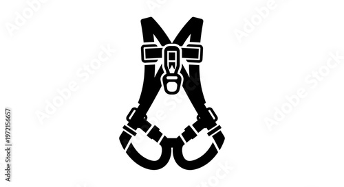 May day Industrial safety harness, climbing gear, rope equipment, worker protection isolated on White Background vactor EPS