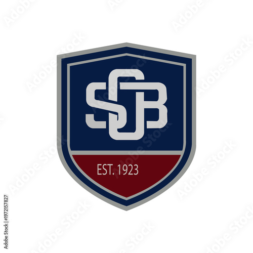 SOB Badge Logo Design – Vintage Shield Emblem Monogram Vector