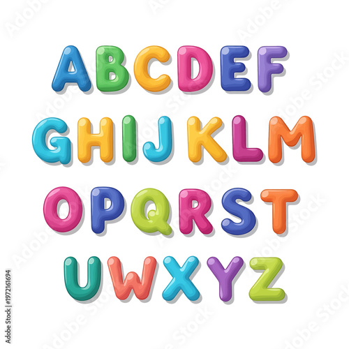 Colorful Plastic Alphabet Letters Closeup.
