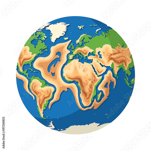 Earth Ocean Currents World Map Globe.