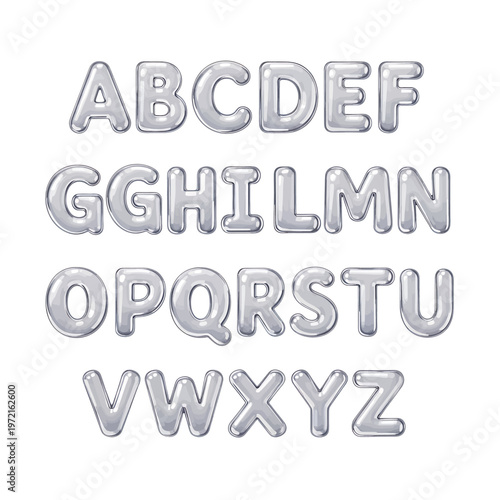 Shiny Metal Alphabet Lettering Set.