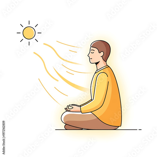 Man meditating in lotus position 2.