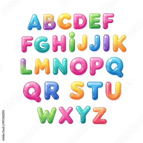 Colorful Alphabet Letters in Gradient 4.