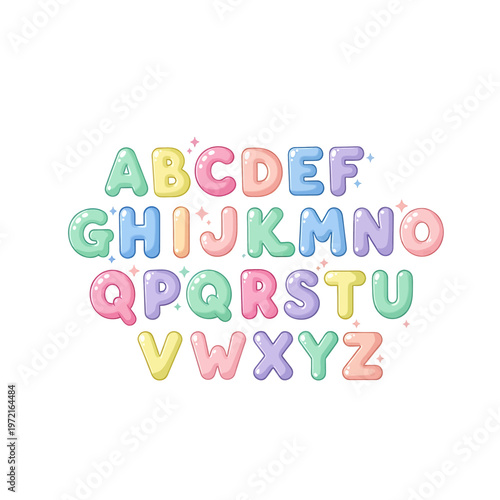 Colorful Alphabet Letters in Pastel 2.