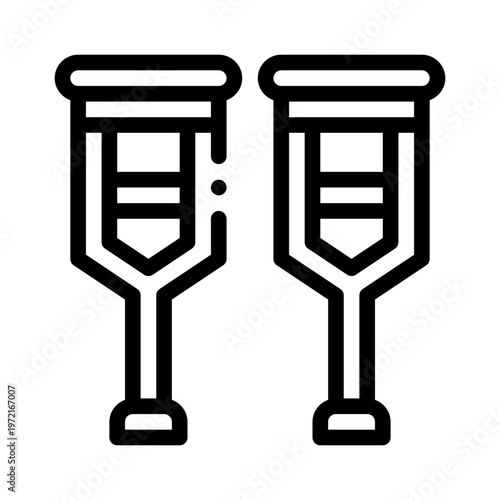 crutches line icon