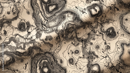 topographic fabric pattern with organic lines and shapes