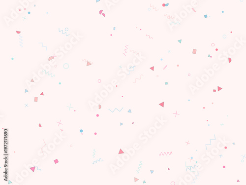 Bold Geometric Memphis Shapes Fun Colorful Abstract Background