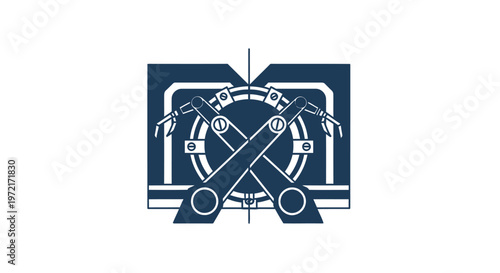 Industrial Welding Machine Icon Depicting Precision and Power.