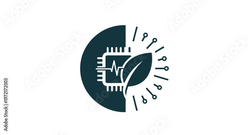 Innovative Green Technology Concept - Combining Nature and Modern Electronics.