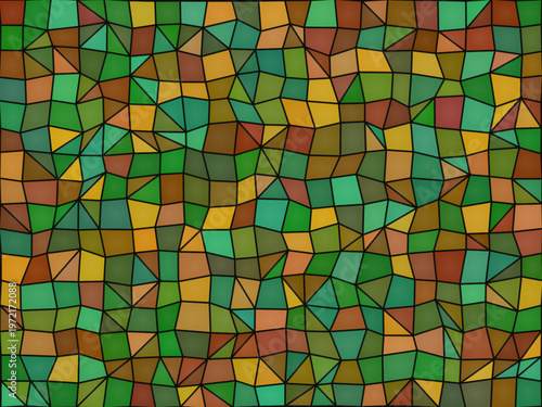 Colorful Stained Glass Window Mosaic Pattern Abstract Background