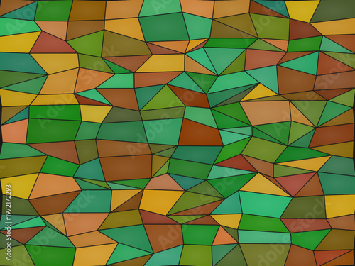 Gothic Stained Glass Window Colorful Polygon Mosaic Wallpaper