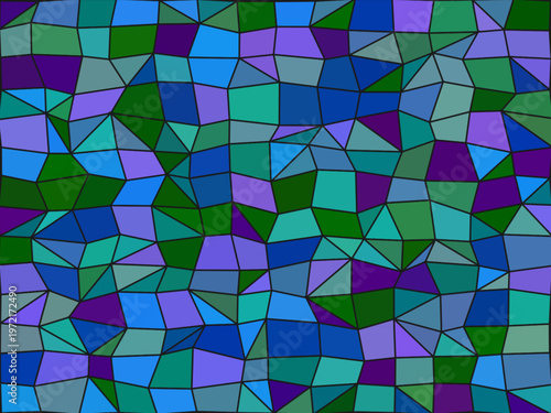 Abstract Stained Glass Pattern Rich Jewel Colors Vector Art