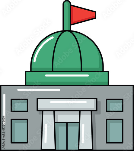 Design City Hall Illustration Flat Icon