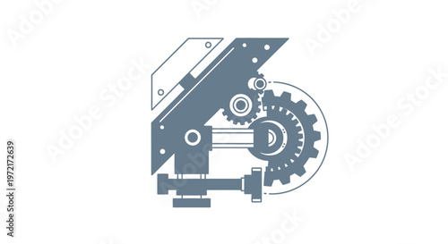 Mechanical Gear Assembly Illustration Depicting Engineering and Technology Concepts.