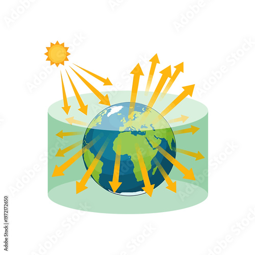 Earth with Sun Rays and Arrows.