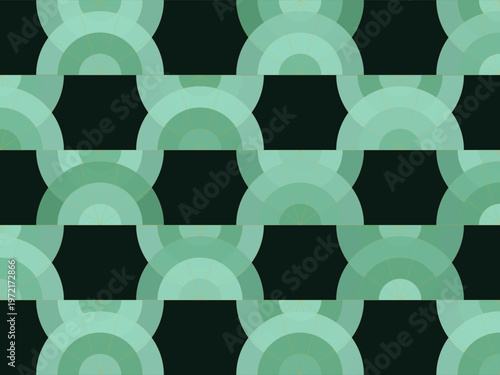 Golden Radiating Fan Arches Ornate Classic Decorative Backdrop