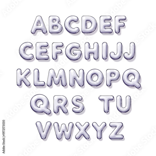 Alphabet letters in 3D font.