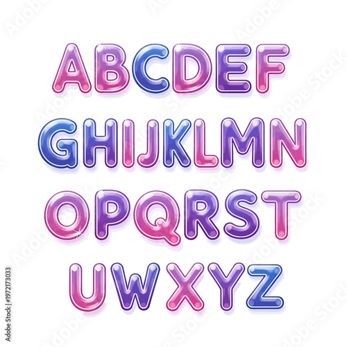 Colorful alphabet letters in bubbles 6.