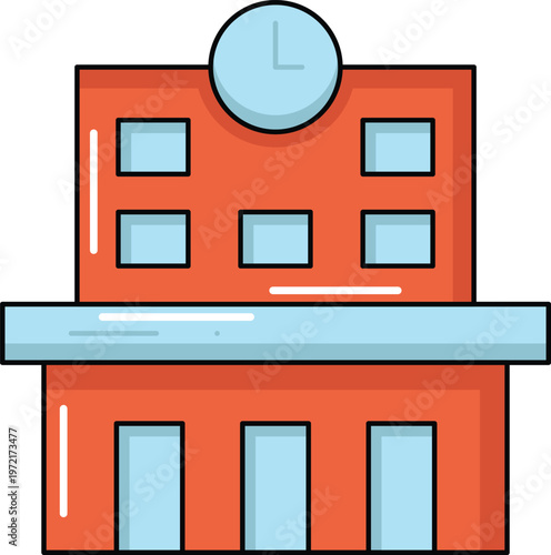 Design Bus Station Illustration Flat Icon
