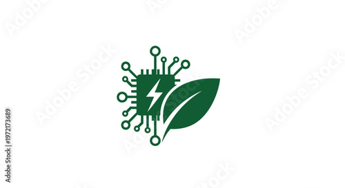 Green Energy Technology Icon - Sustainable Power and Innovation.