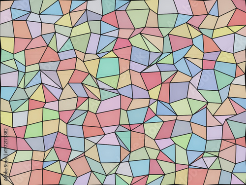 Bold Stained Glass Mosaic Vivid Colors Dark Leading Background