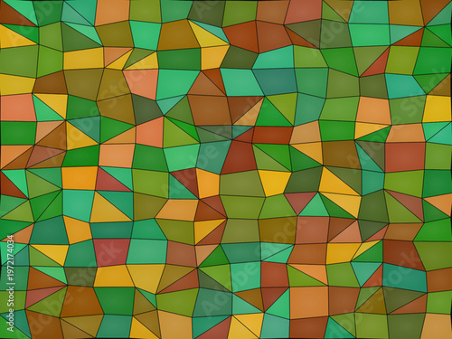 Gothic Stained Glass Window Colorful Polygon Mosaic Wallpaper