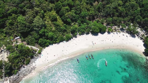 Stunning Freedom Beach in Thailand, Phuket. Drone video, aerial view.