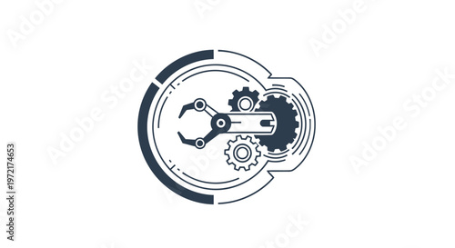 Mechanical Robotic Arm Within a Circular Technological Design.