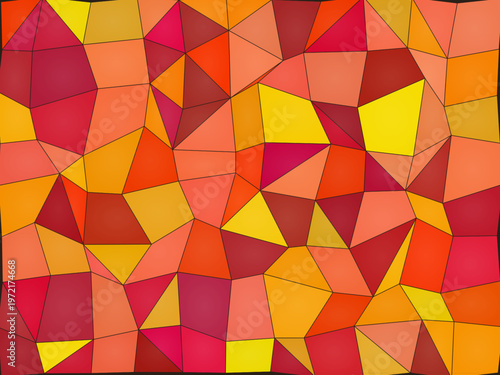 Colorful Stained Glass Window Mosaic Pattern Abstract Background