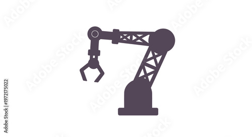 Industrial Robotic Arm Isolated on White Background for Automation.