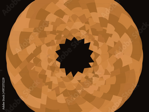 Art Deco Sunburst Fan Ornamental Gold Black Premium Pattern