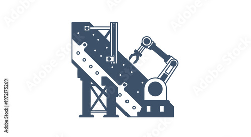 Industrial Robotic Arm Performing Automated Manufacturing Operations.