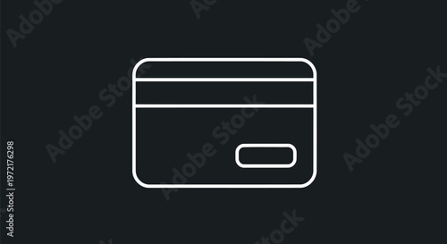 Minimalist Credit Card Icon on Dark Background for Finance.