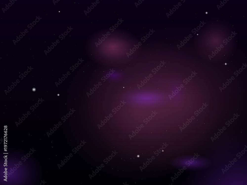 Naklejka premium Dark Space Nebula Purple Blue Star Field Vector Background