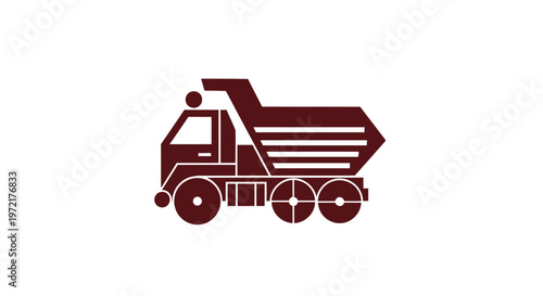 Illustration of a Heavy Duty Dump Truck for Construction and Transport.