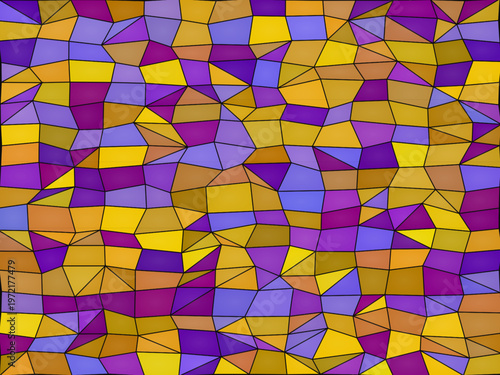 Bold Stained Glass Mosaic Vivid Colors Dark Leading Background