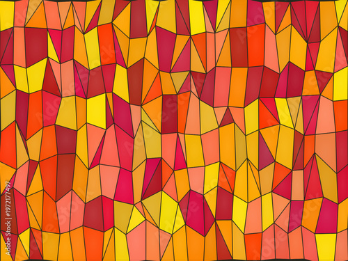 Abstract Stained Glass Pattern Rich Jewel Colors Vector Art