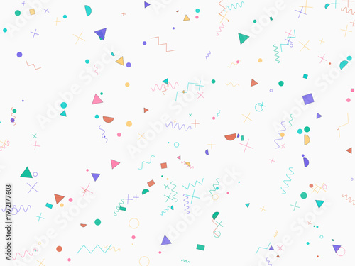 Bold Geometric Memphis Shapes Fun Colorful Abstract Background