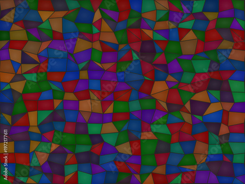 Gothic Stained Glass Window Colorful Polygon Mosaic Wallpaper