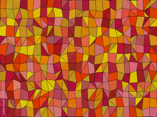 Jewel Tone Stained Glass Geometric Cells Decorative Art Design