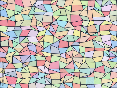 Abstract Stained Glass Pattern Rich Jewel Colors Vector Art