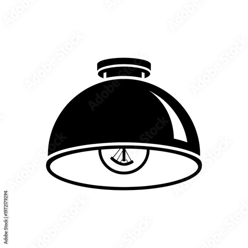 A striking black and white image of a modern pendant lamp with a distinct silhouette