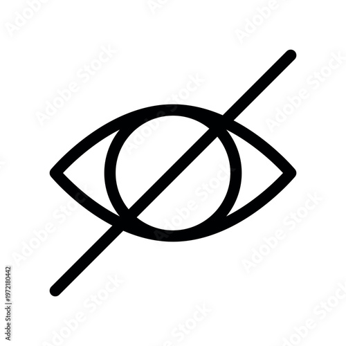Invisible Hidden Vision Eye Outline Symbol