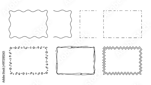 Frame layout boxes set vector illustration design element for templates placeholders UI cards and content organization concept