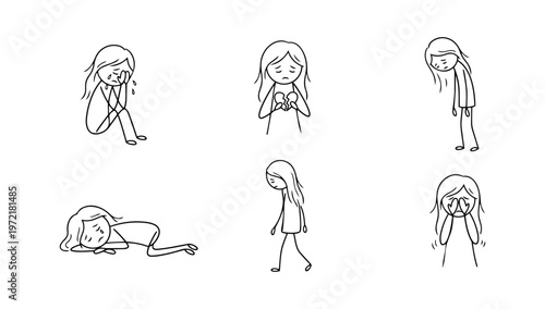 Human poses and actions vector illustration design element for character animation storytelling and gesture representation concept
