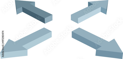 Four Direction Arrows Concept Representing Options and Business Choices