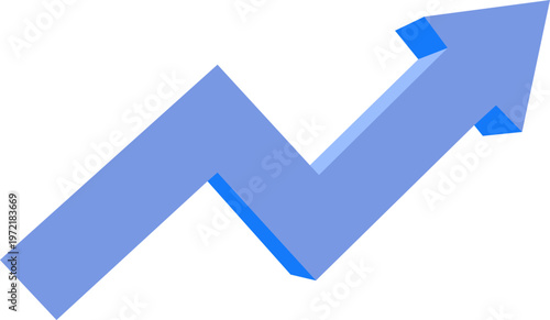 Upward Zigzag Arrow Growth Concept Showing Business Progress and Increase