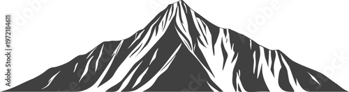 Langtang Lirung clean balanced mountain silhouette vector Nepal Himalaya peak minimal logo icon