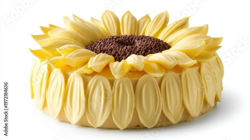 Creative ice cream cake design sunflower shaped dessert for celebrations outdoors