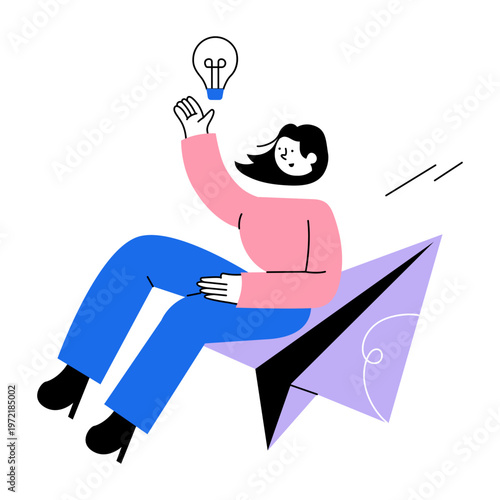 A flat style illustration representing business innovation